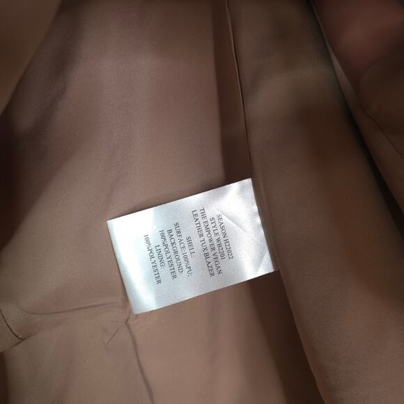 Wildfang Empower Vegan Leather Tux Blazer Rose Brown Size S - Picture 9 of 9